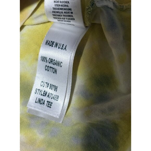 Agolde Women's Linda Boxy T-Shirt Dip Dye Yellow Tee Short Sleeve sz XS X Small - Picture 6 of 10
